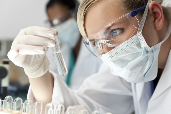 Lab Researcher With Test Tube Getty